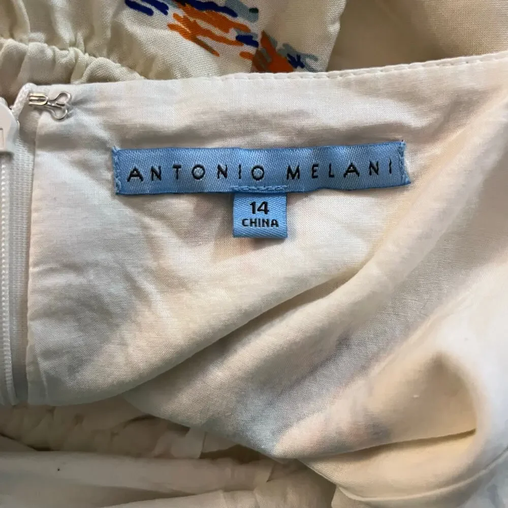 Antonio Melani Cream Spaghetti Strap SailBoat Dress Size 14 - Picture 6 of 8